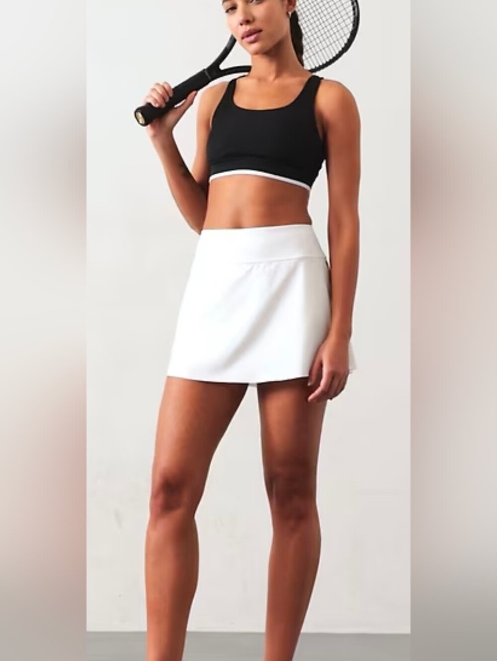 Athleta Fairway Golf Skort 16” White Athletic Tennis Golf Skirt Size Large